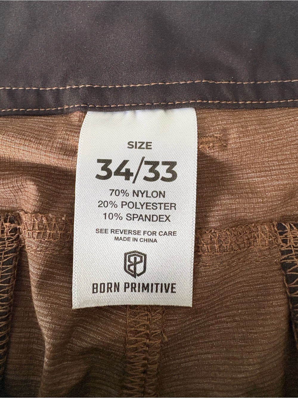 Born Primitive Brown Performance Stretch Pants Mens 34x33 Athletic Outdoor - Picture 5 of 5